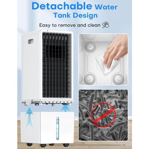 Color White 4-IN-1 Windowless Air Conditioner Tank for 24H Cooling, 4 Wind Speeds & 4 Modes, LED Touch Screen, Waterless Alert System & 12H Timer, Remote, Portable Air Conditioners for Bedroom