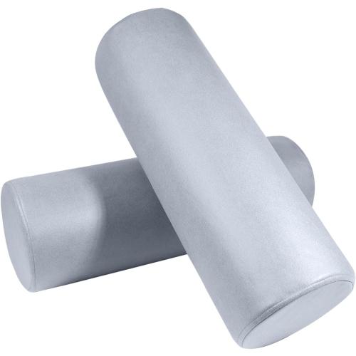 2 Pack Neck Roll Pillow, High-Density Foam Cylinder Bolster Pillow for Neck, Back & Lumbar Support, Ergonomic Round Pillow for Side Sleepers, Sleeping (7.9''x23.6'' Medium Grey)