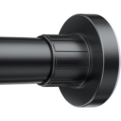 Ausemku Shower Curtain Rod 32-65 Inch Adjustable - 1 Inch Diameter Heavy Duty No drill Spring Tension Shower Rod, Non-Slip Rustproof Telescopic Rod for Bathroom, Black