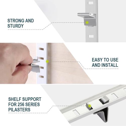 Pilaster Shelf Clip, 28 Pcs 256P-ZC Adjustable Shelving Brackets Clips Pegs