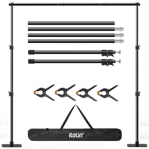 Backdrop Stand, 10×7ft Background Stand Backdrop Frame Banner Stand with Metal Flat Base, Multi-Purpose Stand for Party, Wedding Decoration, Photography