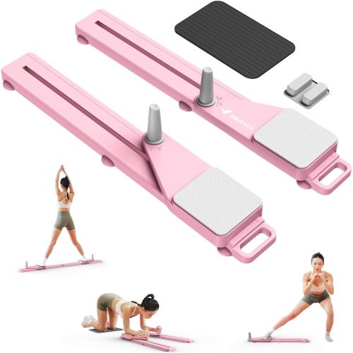 Color Pink MERACH Pilates Board, Multifunctional Abdominal Plate, Detachable Ab Trainer Machine with Anti-Slip Design, Portable Pilates Reformer for Core Workouts, Home Gym Equipment for Women