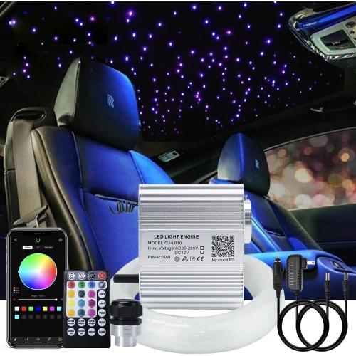 AKEPO Upgraded Car Home APP Fiber Optic Lights kit 10W RGBW Twinkle   Music Effect Star Ceiling Sky Light, Optical Fiber Cable 450