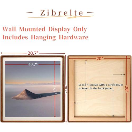 20x20 Solid Walnut Wood Picture Frame Matted to 18x18 | Shatterproof Plexiglass, Mortise-Tenon Build, Horizontal & Vertical Wall Mounting Square Large Display Frame