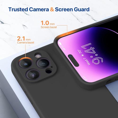 Miracase Silicone for iPhone 14 Pro Case, Black