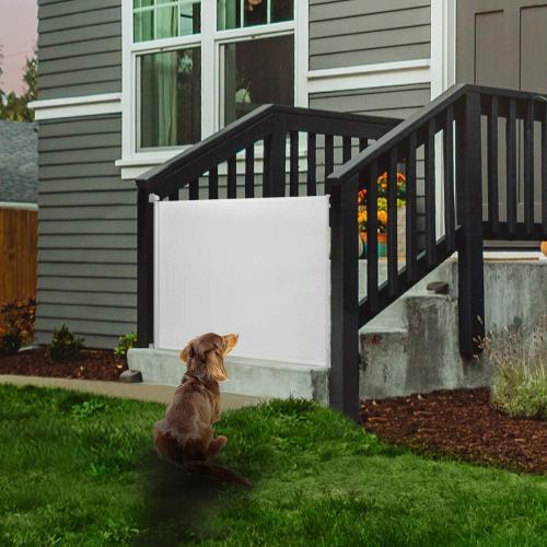 EasyBaby Retractable Baby Gate, 33 Tall, Extends up to 55'' Wide, White/Child Safety Baby Gates, Pet Retractable Gates for Stairs, Doorways, Hallways, Indoor and Outdoor