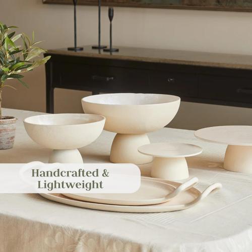 7-Inch CREAM Cake Pedestal Stand, Elegant Creme Aluminum Dessert Stand, Perfect for Wedding Cakes & Birthday Celebrations, Ideal for Parties & Special Events, Home Decor, Kitchen Accents & Serving