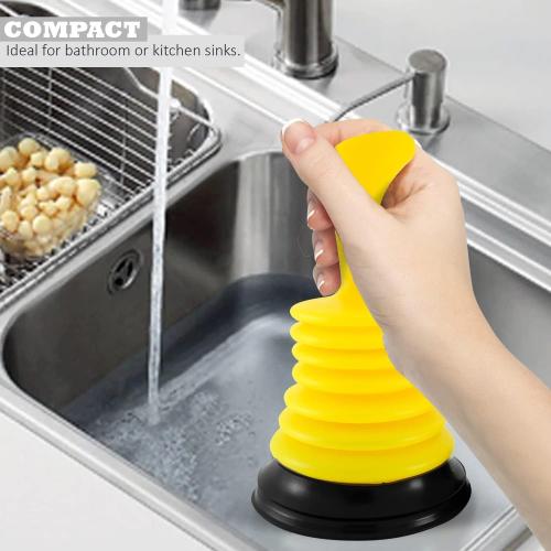 Meadow Lane Small 7 Sink Plunger - Mini Clog Remover for Kitchen & Bathroom Sink Drains - Hand Ergonomic, Space-Saving & Powerful Suction - Universal Fit for Home or Commercial Use, Yellow****