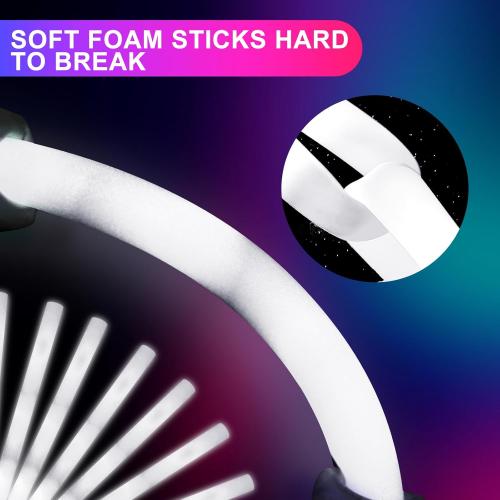 LED Foam Glow Sticks | 18.9 INCH Bulk Glow Sticks | LED Light Sticks | Light-Up Sticks for Concerts, Weddings, Raves, Carnivals, Halloween, Birthdays, and More!