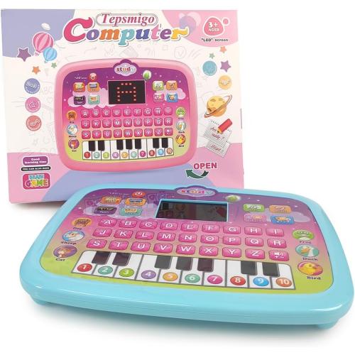 TEPSMIGO Electronic Learning Toys, Interactive Tablet Sensory Toys for Toddlers 3-4 Year Old Girls Boys Gifts with Alphabet, Numbers, Music, Math for Preschool Children