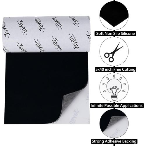 Non Slip Self Adhesive Silicone Cuttable Furniture Pads - 5x40 inch Versatile Non-Slip Silicone Pads for Variety of Objects, Appliances and Furniture