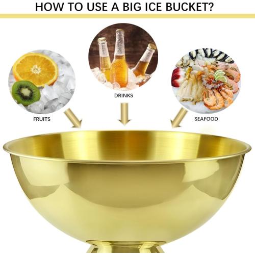 12L Large Stainless Steel Ice Bucket