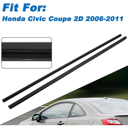Black Weather Stripping Window Molding Trim Seal Left and Right Door Belt Moldings Compatible with Honda Civic Coupe 2D 2006-2011 Replace# 72410-SVA-A01ZA 72450-SVA-A01ZA