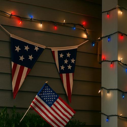 2Pack......Lights  Traditional Incandescent Mini Lights, Red/White/Blue on Green Wire with 6 Spacing, Commercial Grade and UL Listed for Indoor/Outdoor Use, End-to-End Connectable