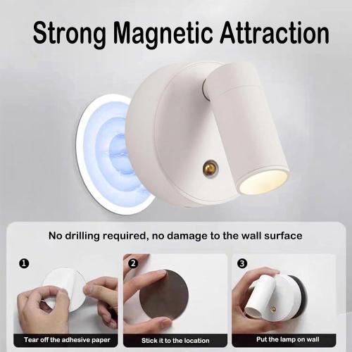 Spotlights Indoor -Rechargeable Plant Spotlight, 360° Rotate Wireless LED Uplighting,3 Dimmable Adjustable Wall Mount Ceiling Spotlight for Artwork Painting Tree Plant Wall Light(Black)