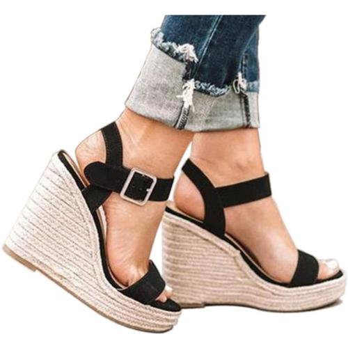 VICKI·VICKI Women's Platform Sandals Wedge Ankle Strap Open Toe Sandals