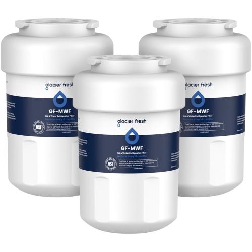 GLACIER FRESH Replacement for MWF Refrigerator Water Filters, SmartWater MWFP, MWFA, GWF, HDX FMG-1, WFC1201, RWF1060, 197D6321P006, Kenmore 9991, 3 Pack