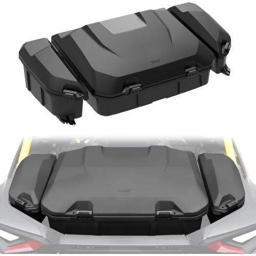 3PCS Cargo Storage Boxes for Can-Am Maverick R, 13.5L*2 & 96L Large Poly Waterproof Rear Bed Side Tool Box for Can Am Maverick R MAX X RS 2024  Accessories, Replace #715007182, 715007372