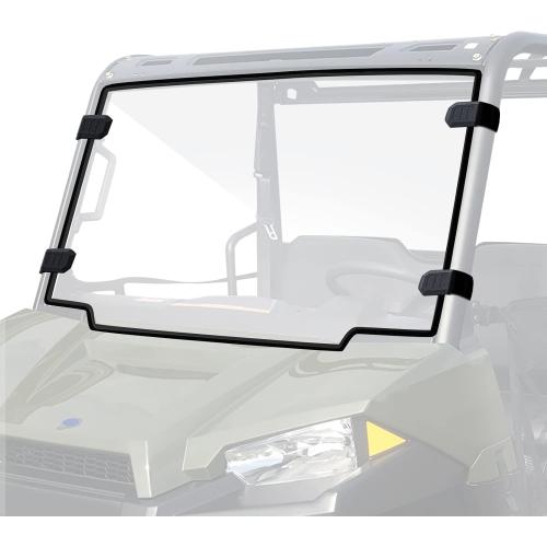 StarknightMT Front Windshield Compatible with Polaris Ranger Midsize 500 570 ETX EV 2015-2025, Scratch-Resistant UV-Proof Polycarbonate Full Window, Clear (Not Fit Full-size)