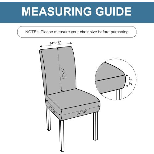 Waterproof Dining Room Chair Covers Set of 6 Slipcovers for Parson Chairs