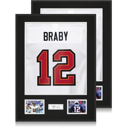BLACK FRAME Aluminum Jersey Frame Display Case 2 Pack, Lightweight & Durable Metal Jersey Frame with Mat, Pinboard, Shatterproof Plexiglass & Hanging Kit for Football Baseball Basketball Soccer Hockey Shirt