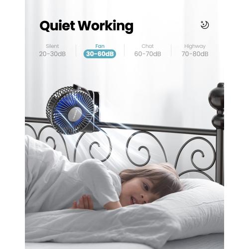 Gaiatop Portable Clip on Fan Battery Operated