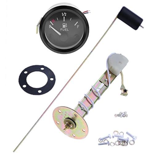 2 52mm Fuel Level Gauge Universal Car SUV w/Fuel Sensor E-1/2-F Pointer Meter 12V