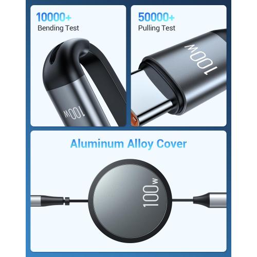 CAFELE 100W Multi Charging Cable, 6-in-1 Retractable USB C Cable, 5A Fast Charger Cord for Multiple Devices with Type C/L/Micro Ports for Phone 17 16 15 14 Pro Max, S24/S23, MBook, Pad (3.6ft)