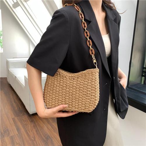 Straw Shoulder Bag Summer Woven Tote Bag Underarm Purse Satchel for Vacation