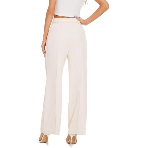 Size L FUNYYZO Wide Leg Pants Women's High Elastic Waisted in The Back Business Work Trousers Long Straight Suit Pants