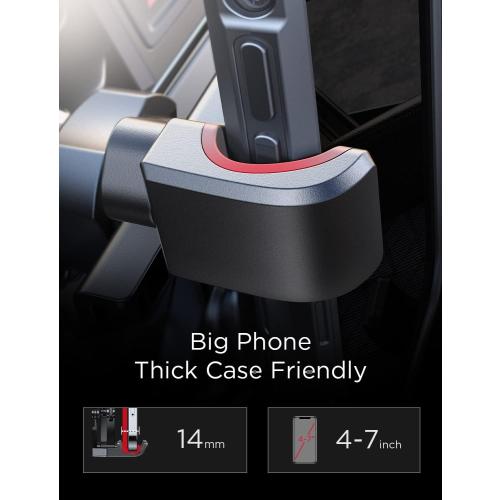AINOPE Car Phone Holder Mount Vent 2025 Gravity Air Vent Phone Holders for Your Car for iPhone 16 Pro Max with Vent Clip Hand Free Cell Phone Car Mount Holder for iPhone 15 Plus Samsung Red