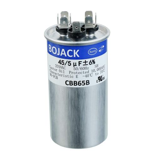 BOJACK 45 5uF 45/5MFD ±6% 370V CBB65 Dual Run Circular Start Capacitor for AC Motor Run or Fan Start or Condenser Straight