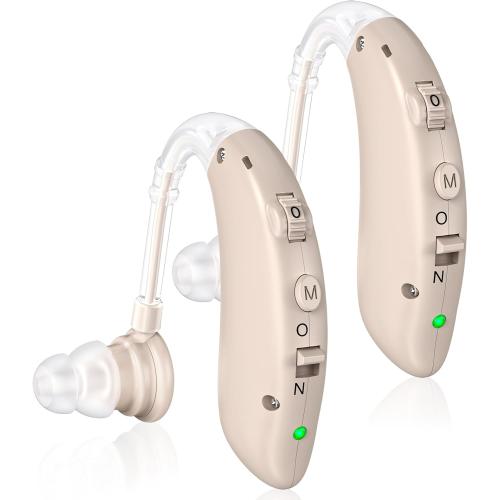 Rechargeable Hearing Aids for Seniors with Noise Cancelling,Hearing Loss Hearing Amplifiers,Digital Hearing Aid,Sound amplifier with Volume Control