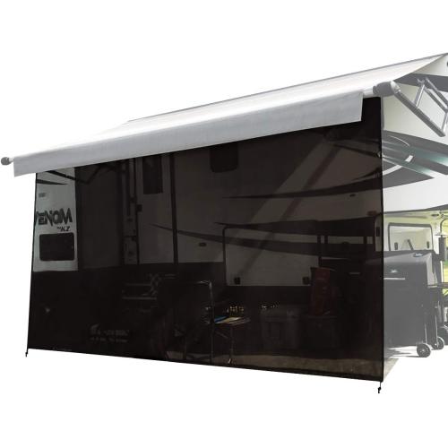 Shadeidea RV Awning Sun Shade Screen for Rv Awning - 9' X 19' 5'' (fit for 20' Awning) Black Mesh Sunshade Motorhome Camping Trailer Screen Shade UV Sunblocker Canopy Sunscreen - 3 Year Warranty