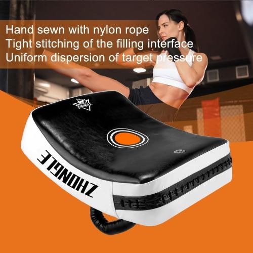 Muay Thai Pads 23in/19in Large Curved Kick Shield with 5in Thickness, Advanced Impact Diffusion, and Superior Grip for MMA, Boxing, Karate, and Taekwondo Training, Heavy Duty