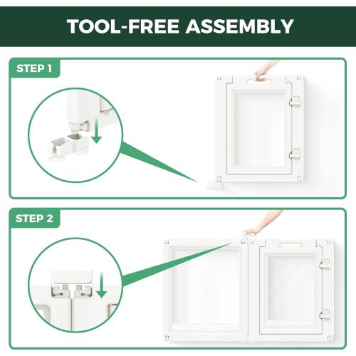 FXW AuraSpace Acrylic Indoor Dog Playpen for Puppies and Small Dogs, 24 Inch, 12 Panels, White