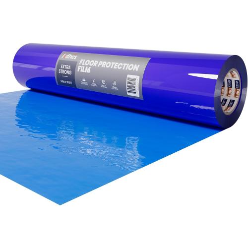 ADHES Floor Protection Film 24” x 200’ – Heavy Duty Self-Adhesive Floor Protector, Waterproof, Anti-Slip, Plastic Film for Hardwood, Tile, Vinyl, and Marble Floors