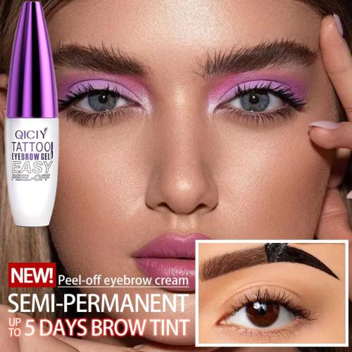 Black Easy Tatoo Eyebrow Gel Peel off - Semi-Permanent Tattoo Eyebrow Tint Kit Waterproof Long - Eyebrow Mascara Volume and Length