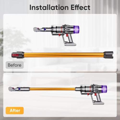 Replacement Wand Quick Release Wand Compatible with Dyson V7 V8 V10 V11 V15 Stick Vacuum Cleaners, Extension Vacuum Replacement Tube, Orange