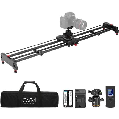 GVM 48/120CM Carbon Fiber Motorized Camera Slider, Professional Camera Slider with Remote Control, Support Video Mode, Time Lapse Photography, Horizontal, Tracking and 120° Panoramic Shooting