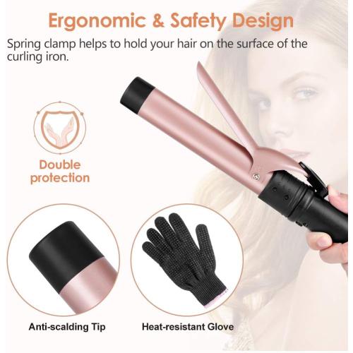 6-in-1 Curling Iron, Professional Instant Heat Up Hair Curling Wand Set with 6 Interchangeable Ceramic Barrels (0.35'' to 1.25'') and 2 Temperature Adjustments, Heat Protective Glove & 2 Clips