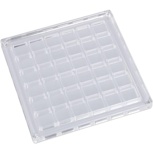 for acrylic Magnetic Display Box 36 Grids Clear Storage Organizer For Seashells Diamonds Beads Crystals Nail Art Gems Transparent 12X12cm Square Heart Round Secure Magnetic Closure Portable Travel