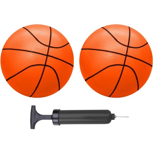 ABAJI Mini Basketballs Orange 2 Pack 5 Set with Pump Needle Durable Material for Mini Hoop 3  Years Toddlers Kids Teenagers for Pool Indoors Outdoors