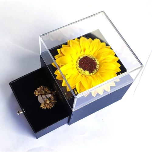 Christmas Gifts Sunflower Gifts for Women Daughter Son Girlfriend Wife Mom Friends Sisters Aunt, You are My Sunshine Necklace Gift Box for Birthday Wedding Mother's Day Xmas Present Sunflower Home Decor