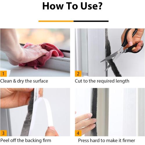 39.4FT Brush Weather Stripping, Neat Pile Self Adhesive Seal Strip for Windows and Door, Weatherstrip for Soundproofing, Windproof, Dustproof, Stronger Stickiness, 0.35'' Wide x 0.2'' Thick, White
