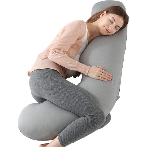 BATTOP Pregnancy Pillows for Sleeping,Maternity Pillow with Cooling Cover,Support for Belly,Hips, Legs,Pregnancy Must Haves,Side Sleeper Body Pillow