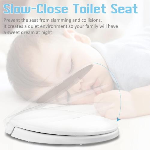 SS114 Toilet Seat Replacement Compatible with TOTO, Elongated Soft Close | Toilet Seat for SS154/SS204/SS214/SS224, Transitional Heavy Duty Oval Toilet Seats, 2-Pack Toilet Bolts and Nuts, White