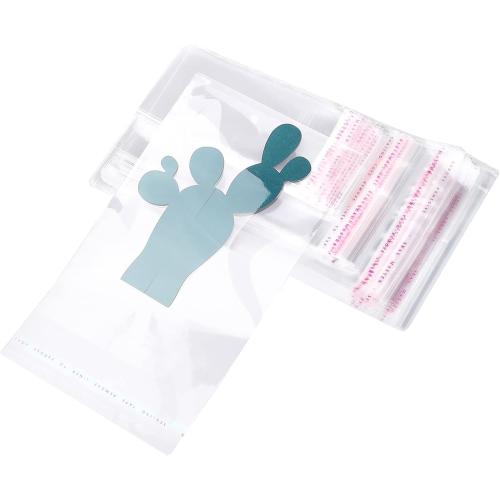 Geyoga 120 Pcs 4 Size Clear Plastic Cello Bag Resealable Self Adhesive Cellophane Bag for Candy Cookies Decorative Wrapper