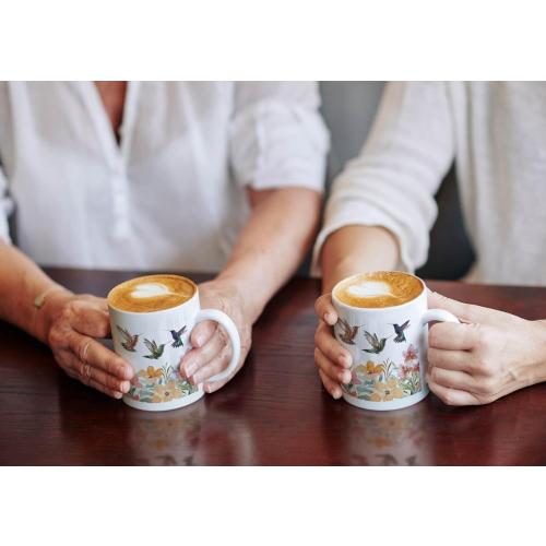 Onebttl Funny Hummingbird Color Changing Coffee Mug - Hummingbird Magic Heat Changing Mug - Hummingbird Gifts for Women, Men, Hummingbird Lovers on Birthday, Xmas - (White)