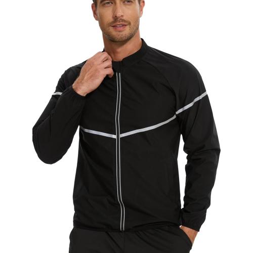 Size L ... Sauna Suit for Men Sweat - Long Sleeve Shirt Jacket Workout Body Shaper Zipper Top Slimming Fitness Trainer Gym